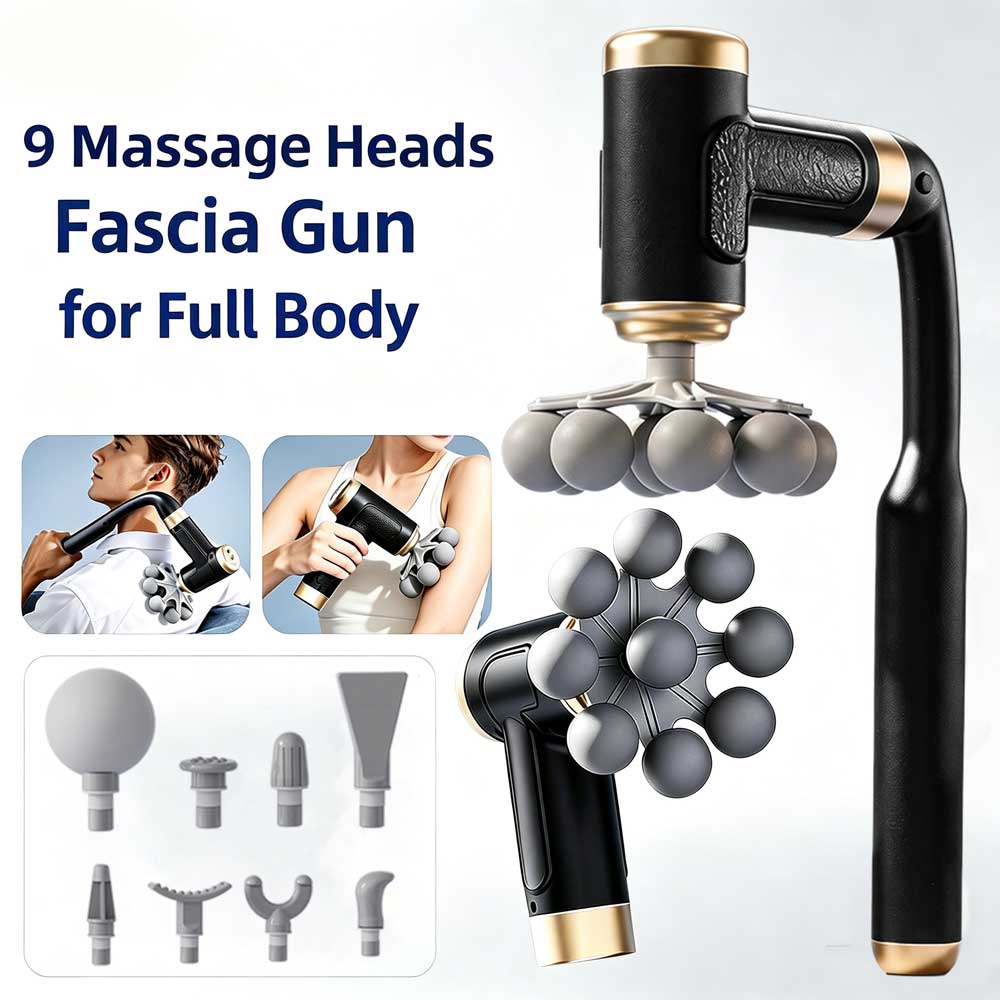 Electric Massage Gun Deep Tissue - Pistola Massaggiante Cordless 2-in-1 con Manico